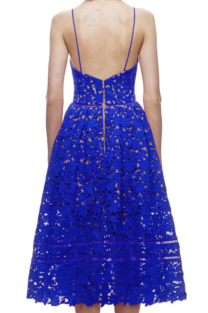 Royal Blue Lace Hollow Out Nude Illusion Party Dress Brigida International Royal Blue Lace Hollow Out Nude Illusion Party Dress Brigida International